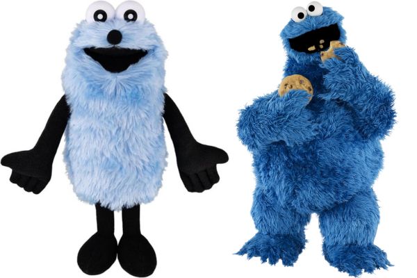 パペットスンスンとクッキーモンスターの全体的な見た目の違い