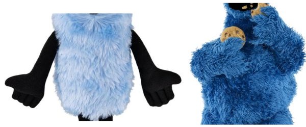 パペットスンスンとクッキーモンスターの胴体の違い